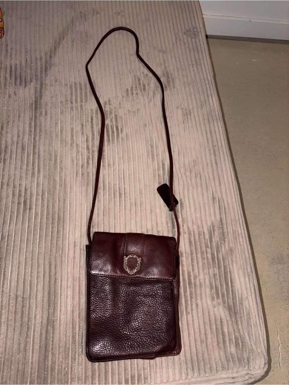 Etienne Aigner Brown Leather Mini Crossbody Bag